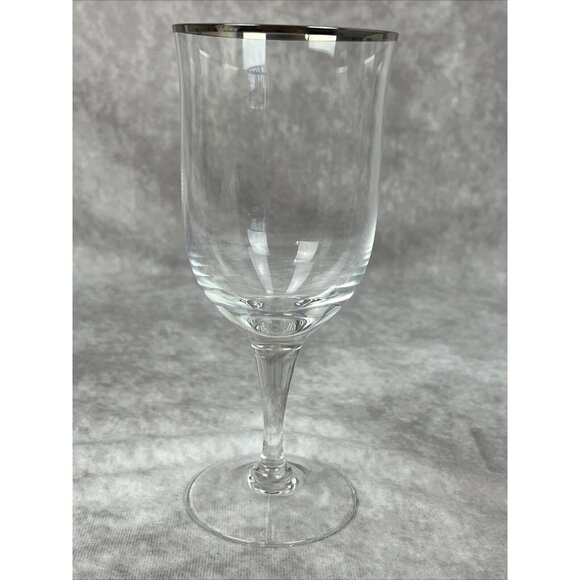 Iced Tea Glass Goblet Noritake Crystal Paris Pattern Platinum 7 5/8" Sil… - Picture 1 of 6